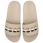 Boys Beige Logo Sliders, 2, hi-res