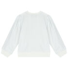 Girls White Logo Sweatshirt, 1, hi-res