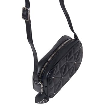 Girls Black Embellished Quilted Handbag
