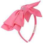 Girls Pink Bow Headband, 1, hi-res
