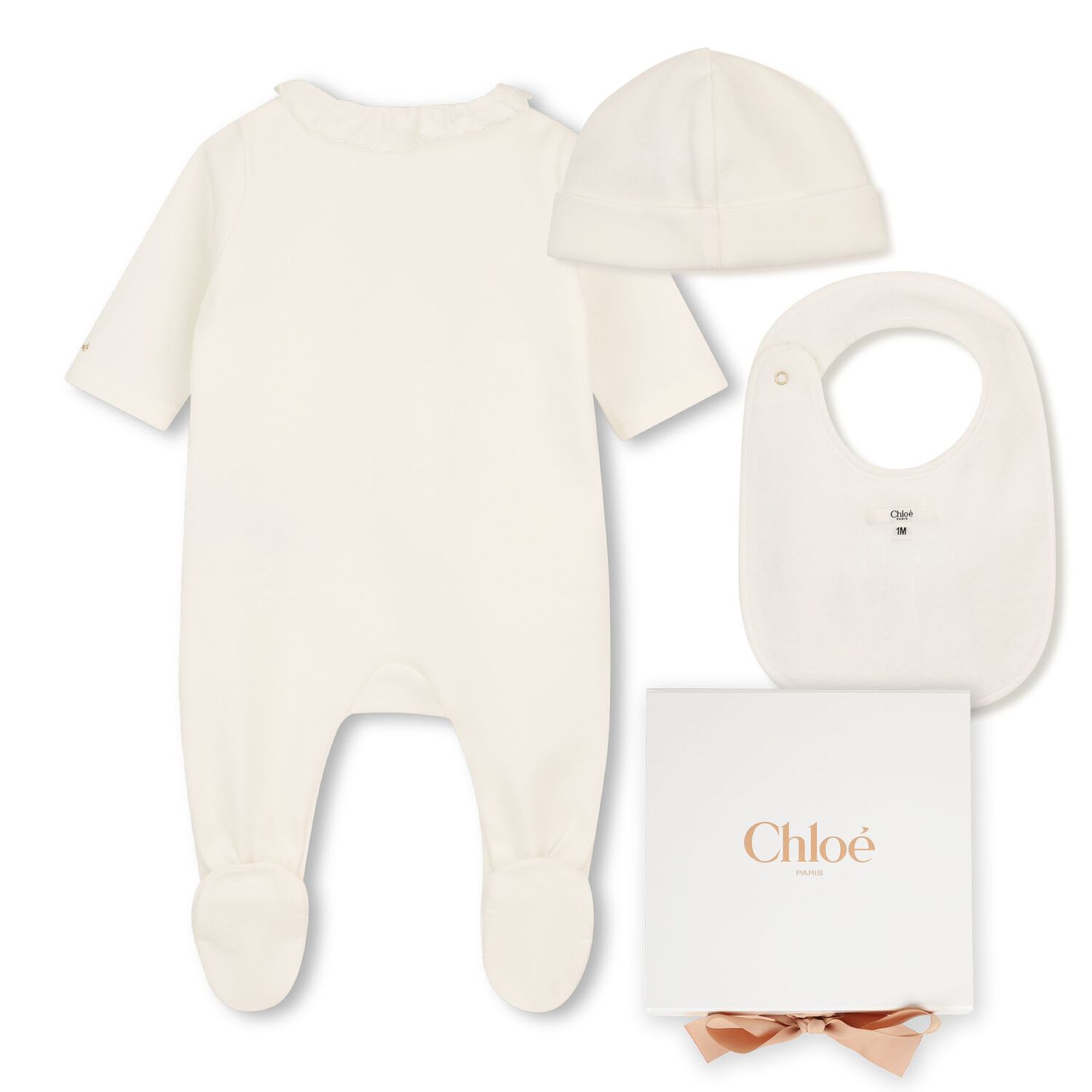 Baby Girls Ivory Logo Babygrow Gift Set, 1, hi-res