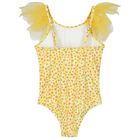 Girls Yellow Tulle Swimsuit, 1, hi-res