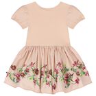 Younger Girls Pink Floral Print Dress, 1, hi-res