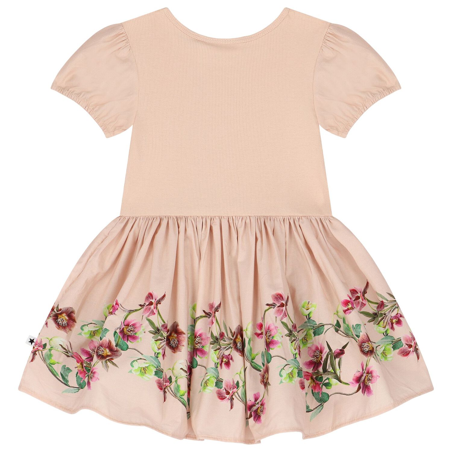 Younger Girls Pink Floral Print Dress, 1, hi-res