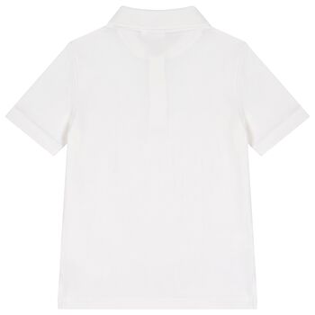 Boys White Logo Polo Shirt