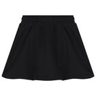 Girls Black Logo Skirt, 2, hi-res