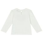 طقم تنورة بنات بشعار تيدى والقلوب باللون العاجى, 1, hi-res