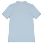 Boys Blue Logo Polo Shirt, 1, hi-res
