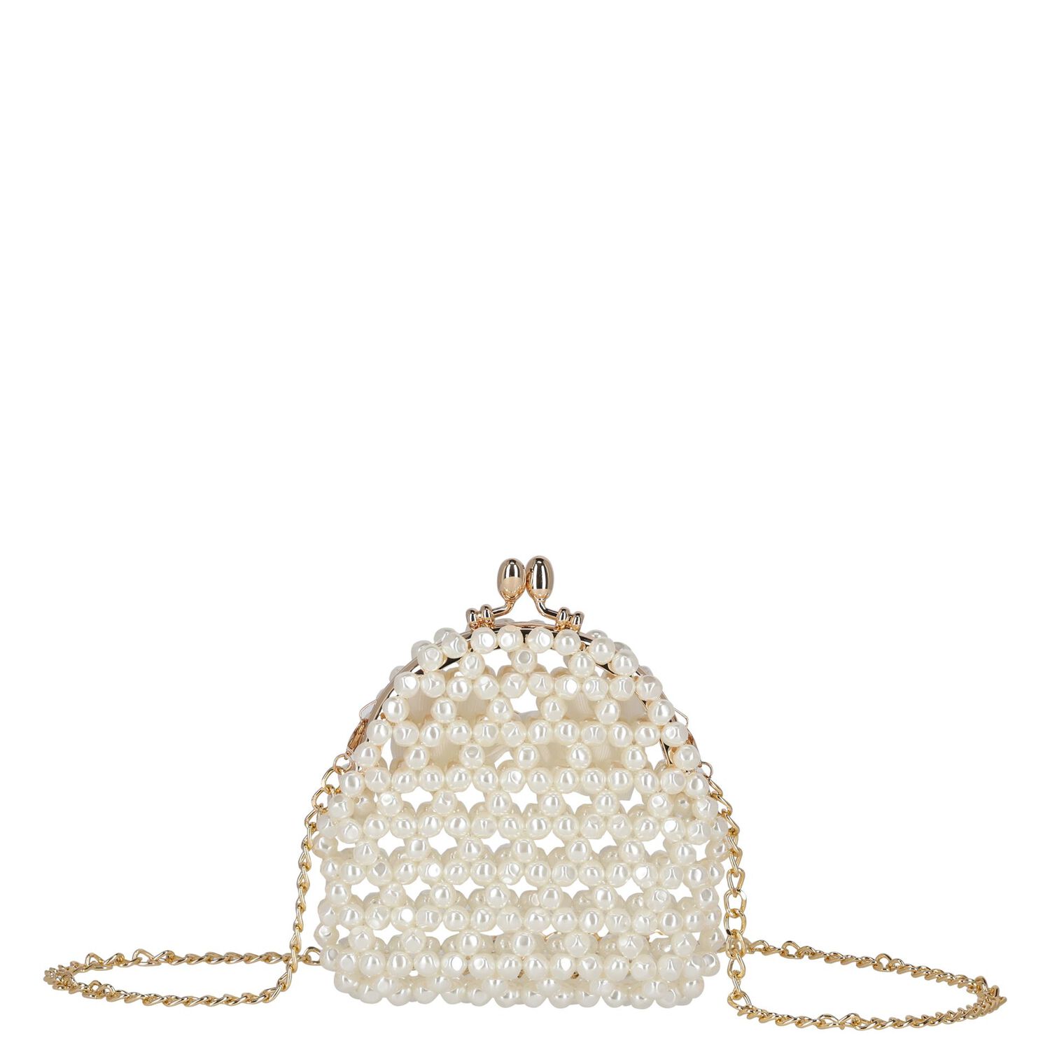 Girls Ivory Pearl Handbag, 2, hi-res