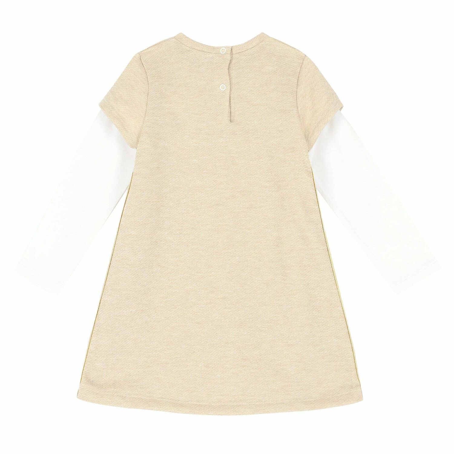 فستان مطرز باللون البيج للبنات, 1, hi-res image number null