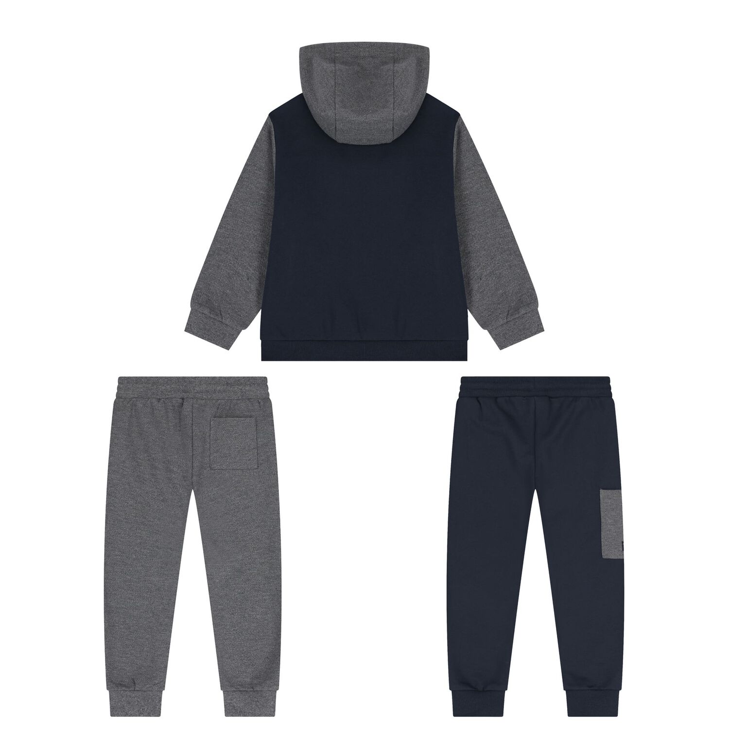 Boys Navy Blue & Grey Tracksuit Set ( 3 Piece ), 3, hi-res