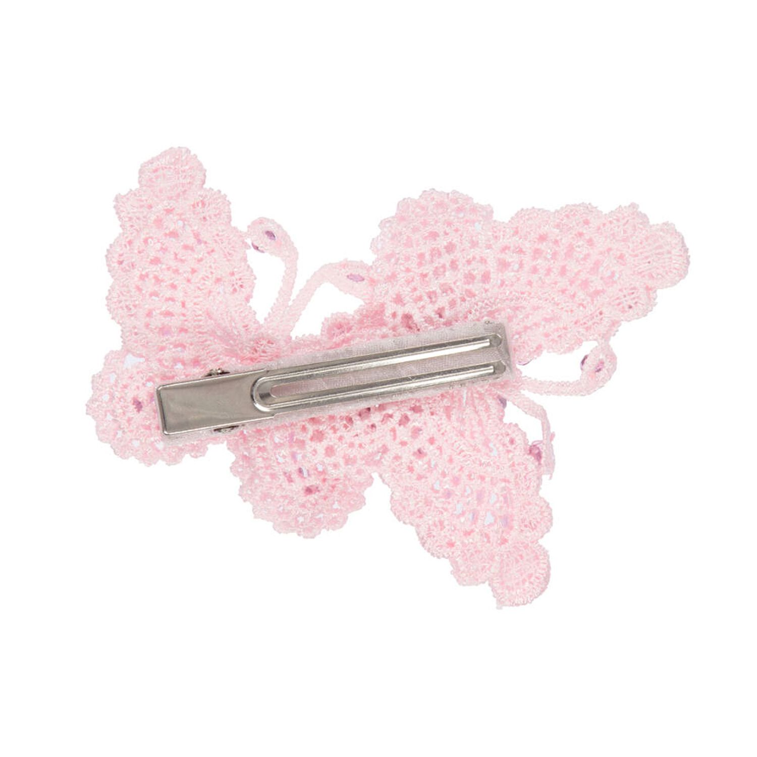 Girls Pink & Silver Embellished Butterfly Hair Clip, 4, hi-res image number null