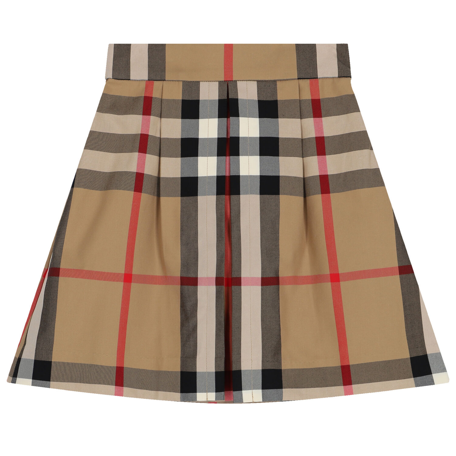 Girls Beige Checkered Skirt, 1, hi-res image number null