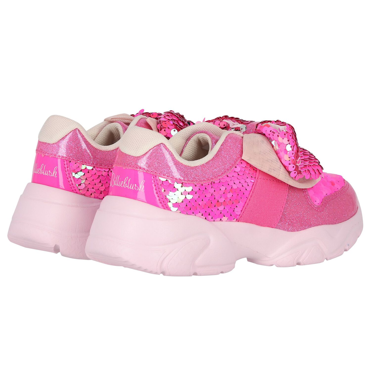 Girls Pink Sequins Trainers, 1, hi-res image number null