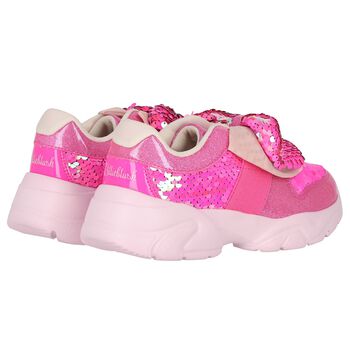 Girls Pink Sequins Trainers