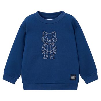 Boys Blue Robot Sweatshirt