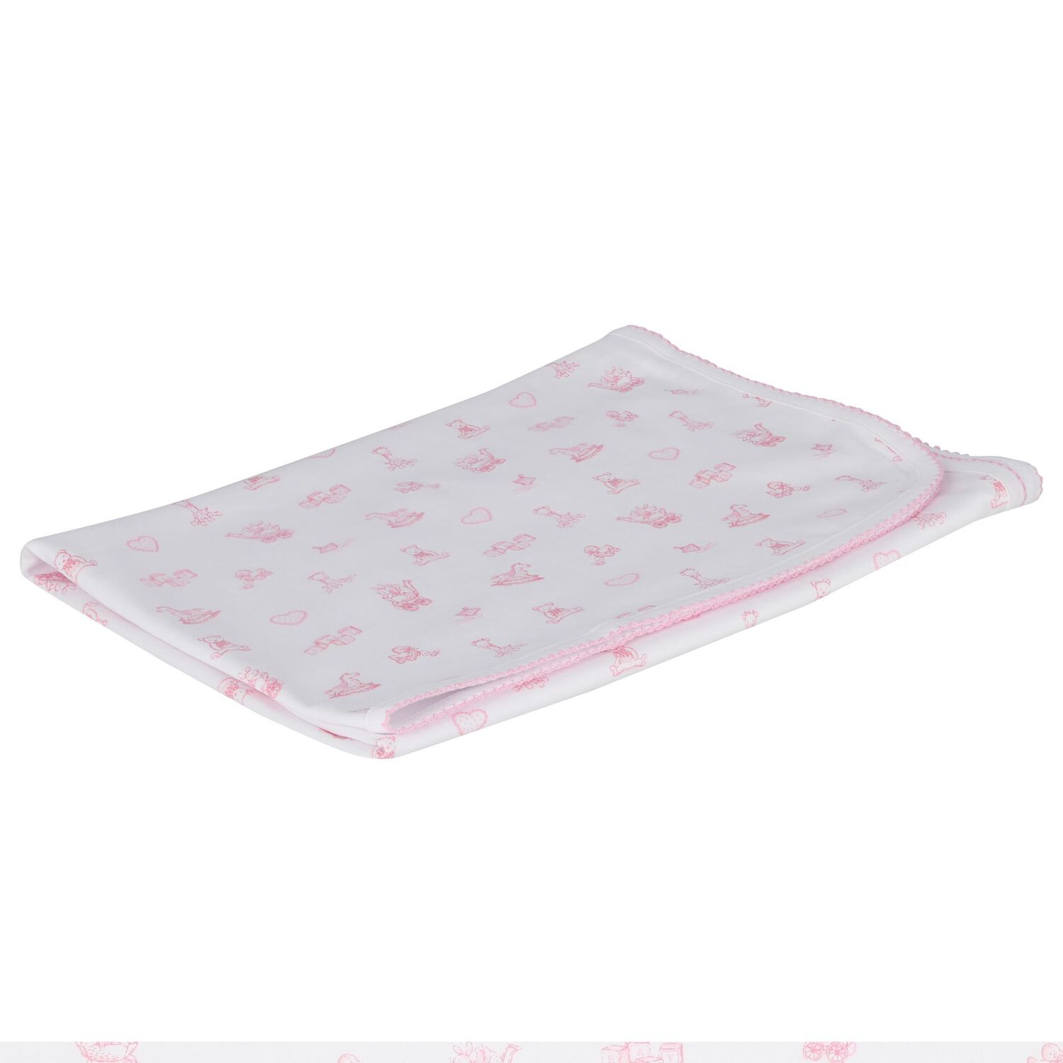 Baby Girls White & Pink Vintage Toy Treasures Blanket, 1, hi-res image number null
