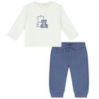 Baby Boys Blue & Ivory Trousers Set, 1, hi-res