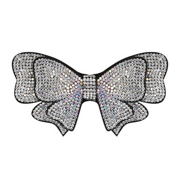 Girls Silver Diamante Bow Hairclip  