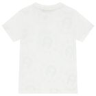 Boys White & Navy Blue Logo T-Shirt, 1, hi-res