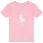 بيجاما بنات بالشعار باللون الوردى والأبيض, 1, hi-res