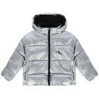 Girls Silver 2-in-1 Logo Padded Puffer Jacket, 1, hi-res