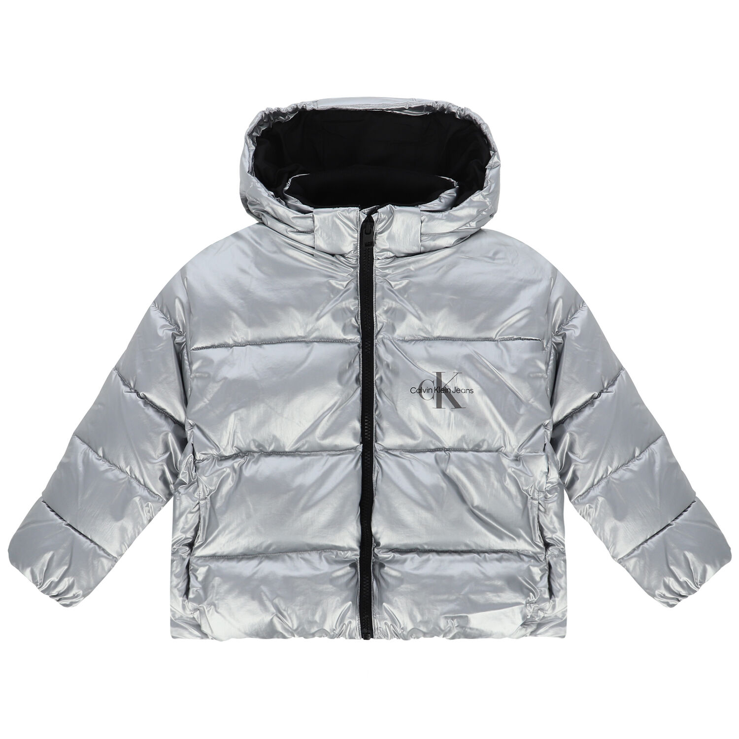 Girls Silver 2-in-1 Logo Padded Puffer Jacket, 1, hi-res image number null