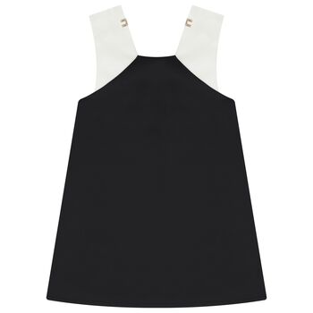 Girls Black & White Bow Dress