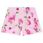 Girls Pink Fruits Shorts, 1, hi-res