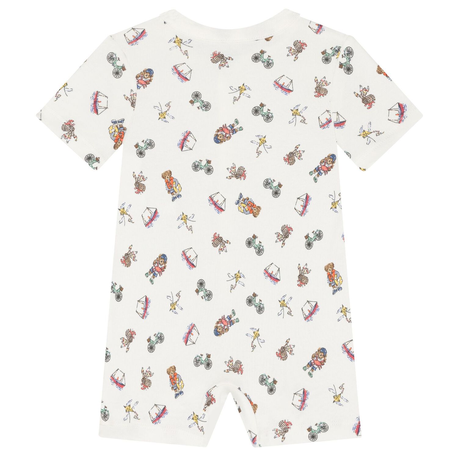 طقم هدايا اطفال بطبعة دب مرح باللون العاجي, 1, hi-res