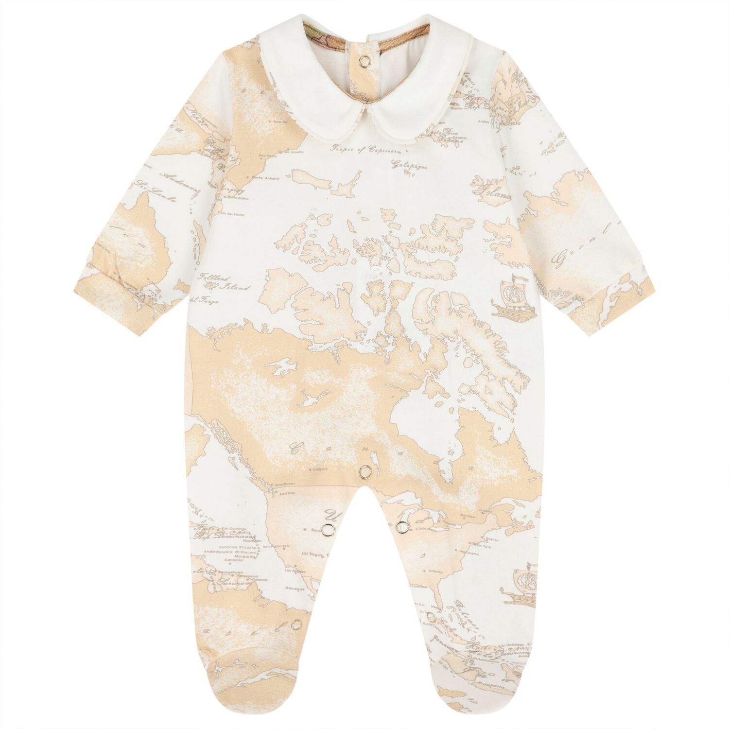 Ivory & Beige Geo Map Babygrow Gift Set, 1, hi-res