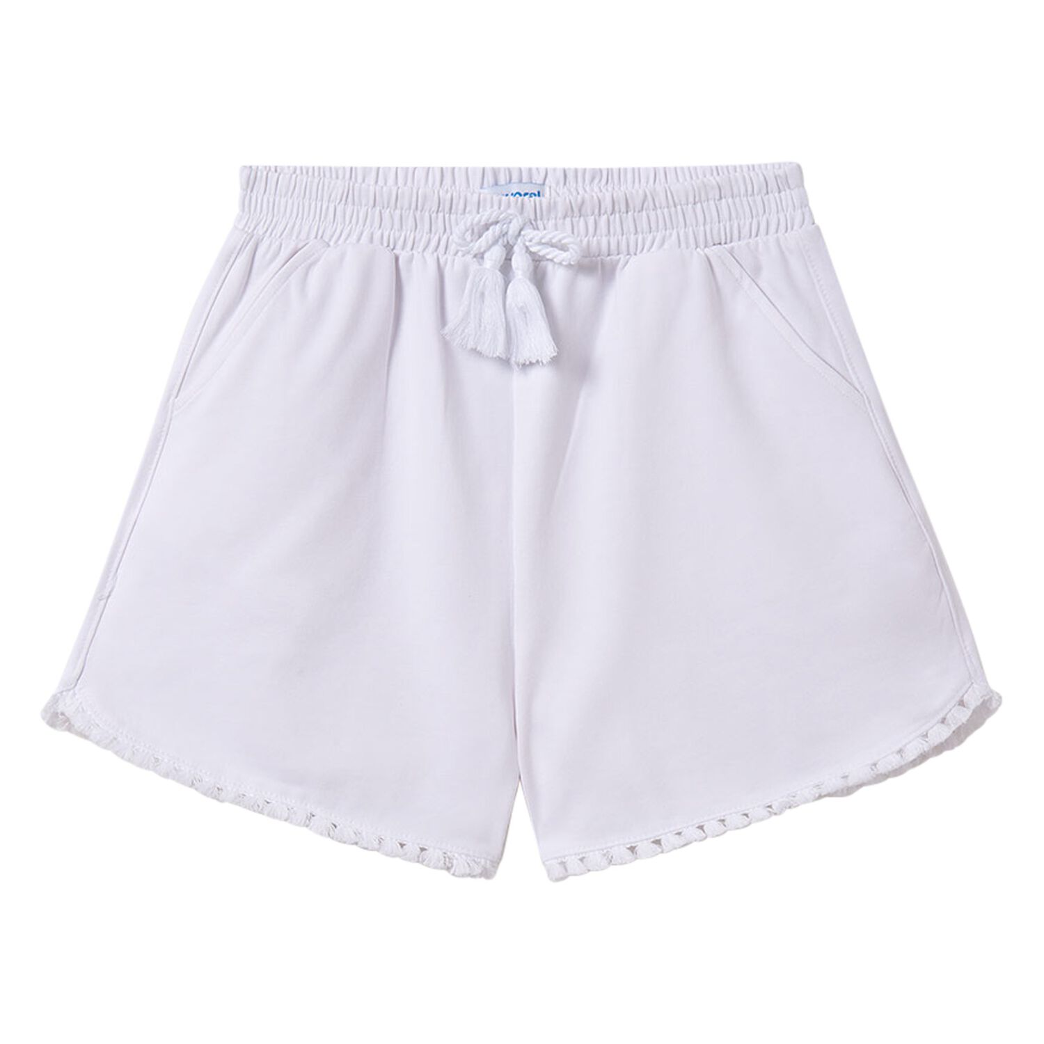 طقم شورت بنات بالشعار باللون الابيض, 1, hi-res