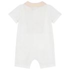 Baby Boys White & Beige Romper, 2, hi-res