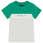 Boys Green & Grey Logo T-Shirt, 3, hi-res
