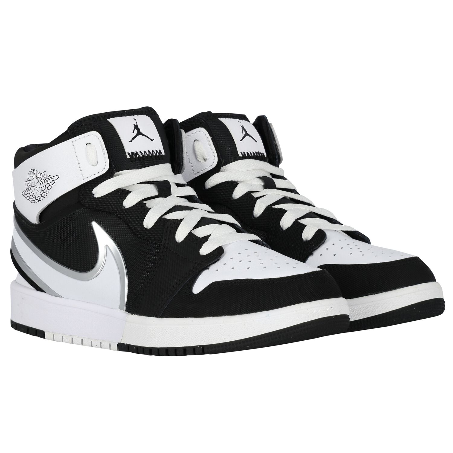 Black & White Jordan 1 Mid Easyon Trainers, 1, hi-res image number null