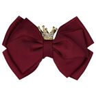 Girls Burgundy Bow Hairclip, 12, hi-res