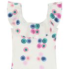 مايوه بنات مكشكش باللون الأبيض, 1, hi-res