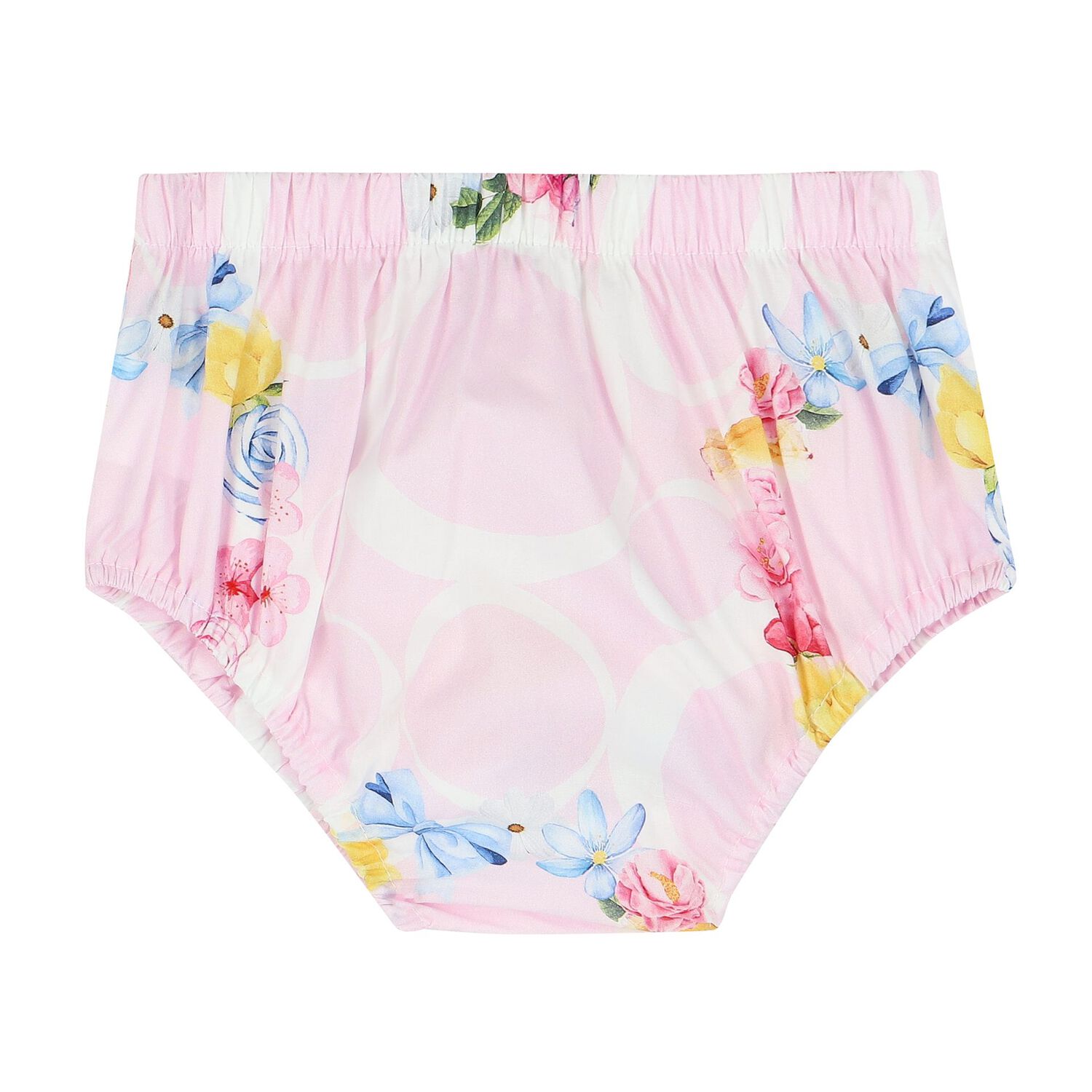 طقم فستان بنات بكشكشة  بطبعة الزهور باللون الوردي, 1, hi-res