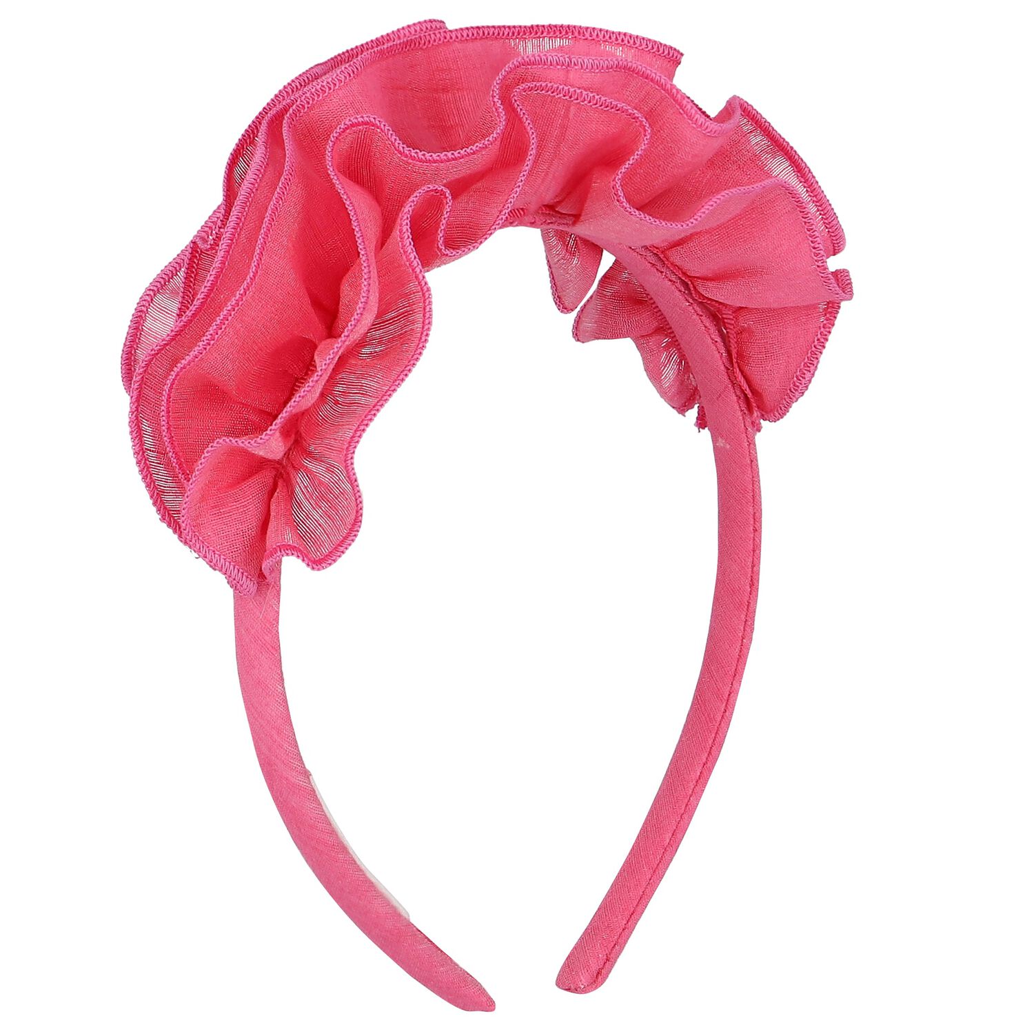 Girls Pink Ruffled Headband, 1, hi-res image number null