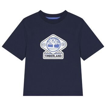 Boys Navy Blue Logo T-Shirt