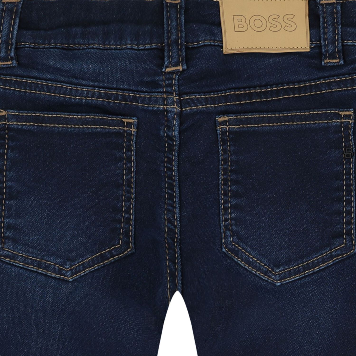 Younger Boys Navy Blue Logo Denim Jeans, 1, hi-res