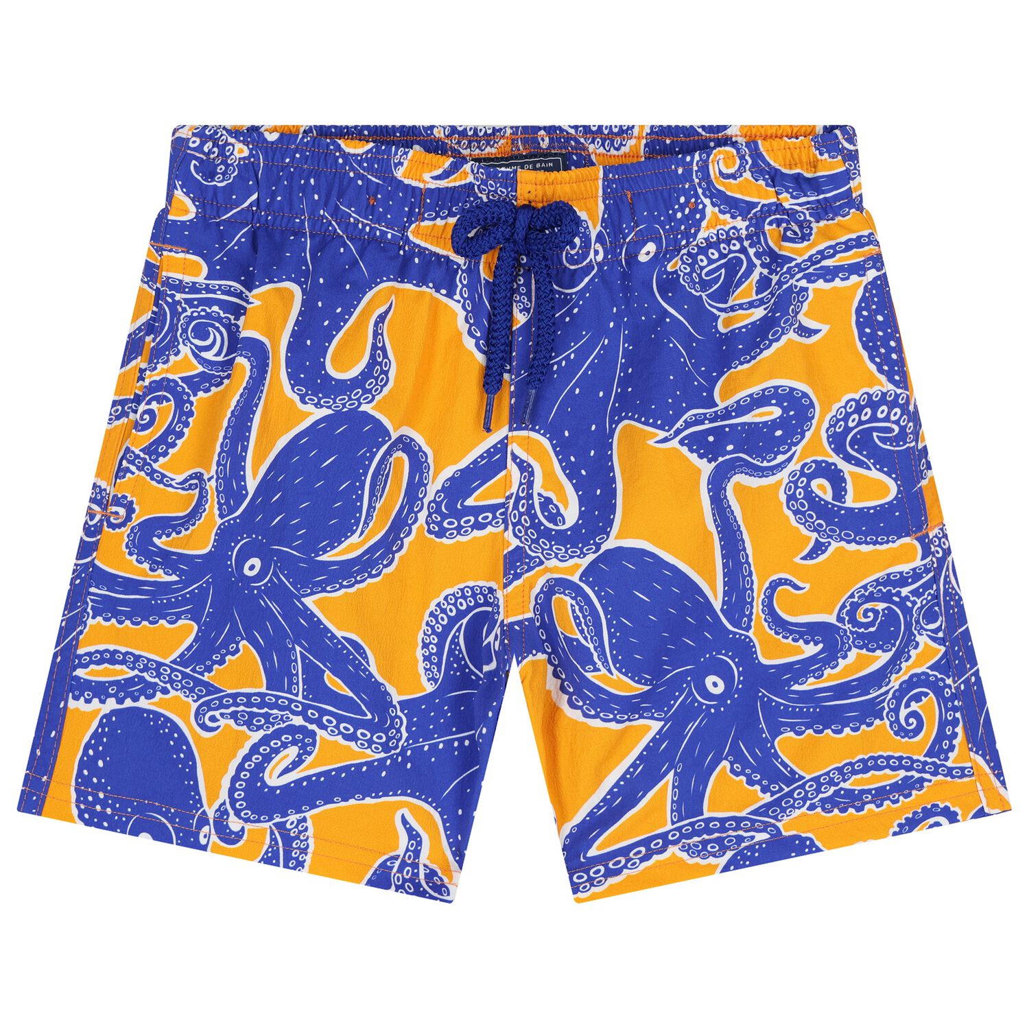Boys Blue & Orange Octopus Swim Shorts, 1, hi-res