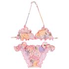 Girls Pink Floral Bikini, 1, hi-res