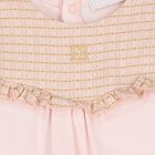 Baby Girls Pink & Gold Ruffled Babygrow, 2, hi-res