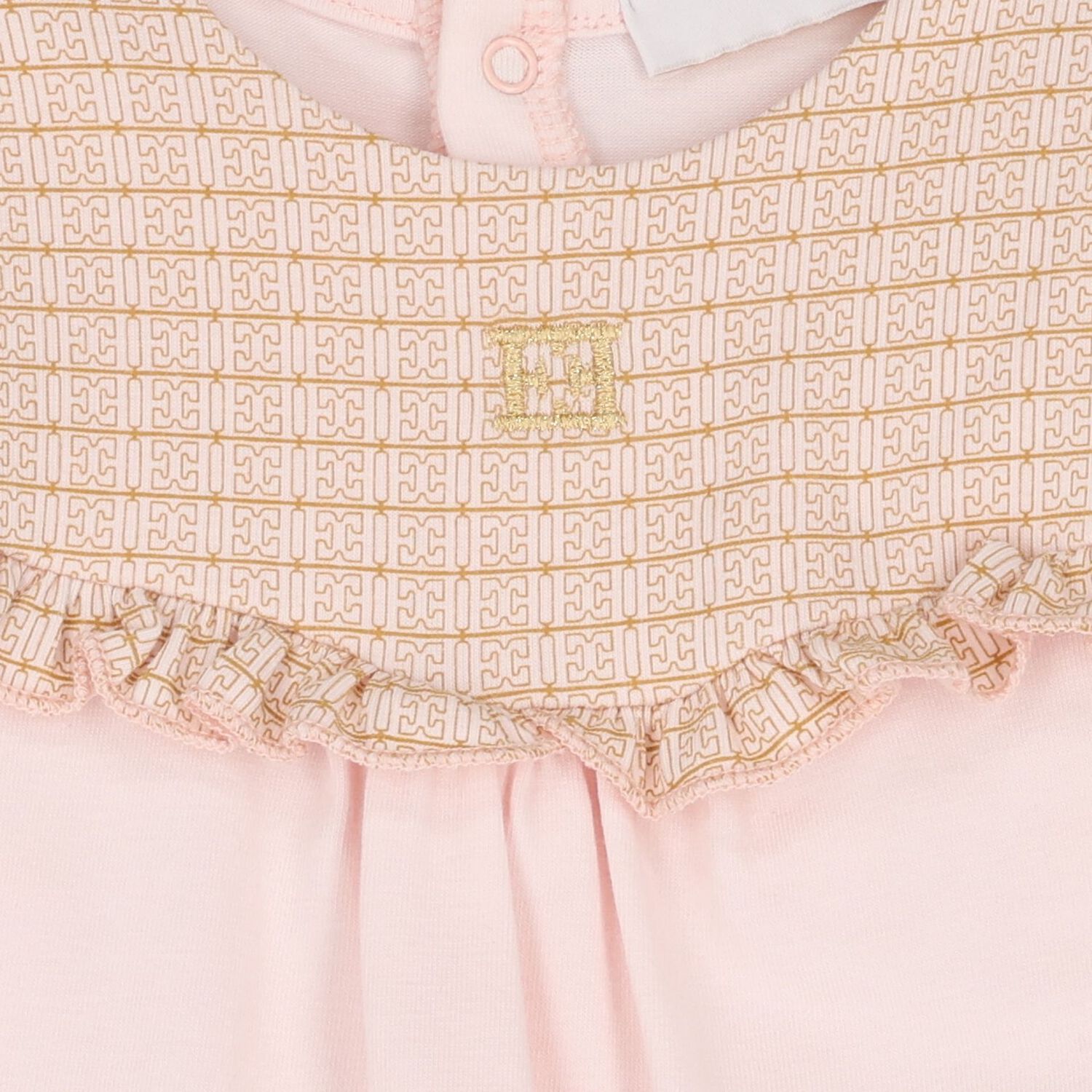 Baby Girls Pink & Gold Ruffled Babygrow, 2, hi-res
