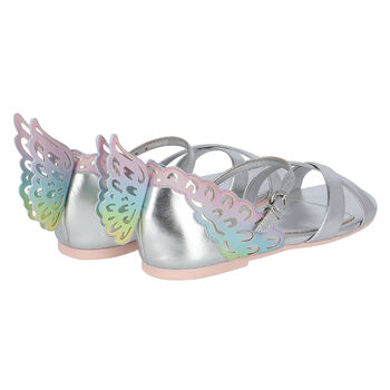 Girls Silver Butterfly Sandals