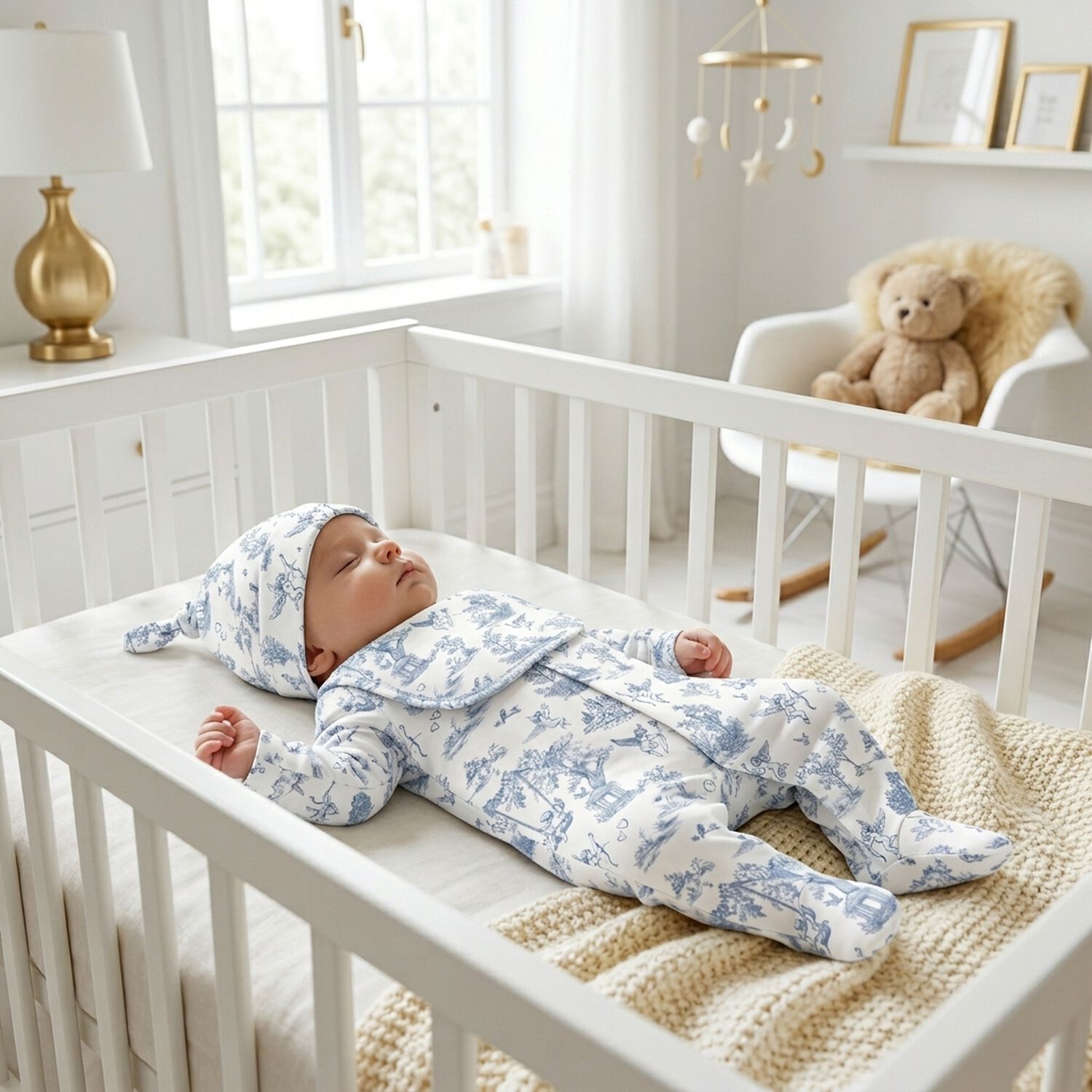 Baby Boys White & Blue Babygrow Gift Set , 1, hi-res