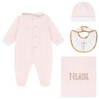 طقم هدية مدس للبنات بطبعة الخريطة باللون الأبيض و الوردى, 1, hi-res