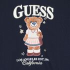 Girls Navy Blue Teddy Bear Logo Sweatshirt, 2, hi-res