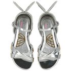 Girls Silver Butterfly Sandals, 1, hi-res